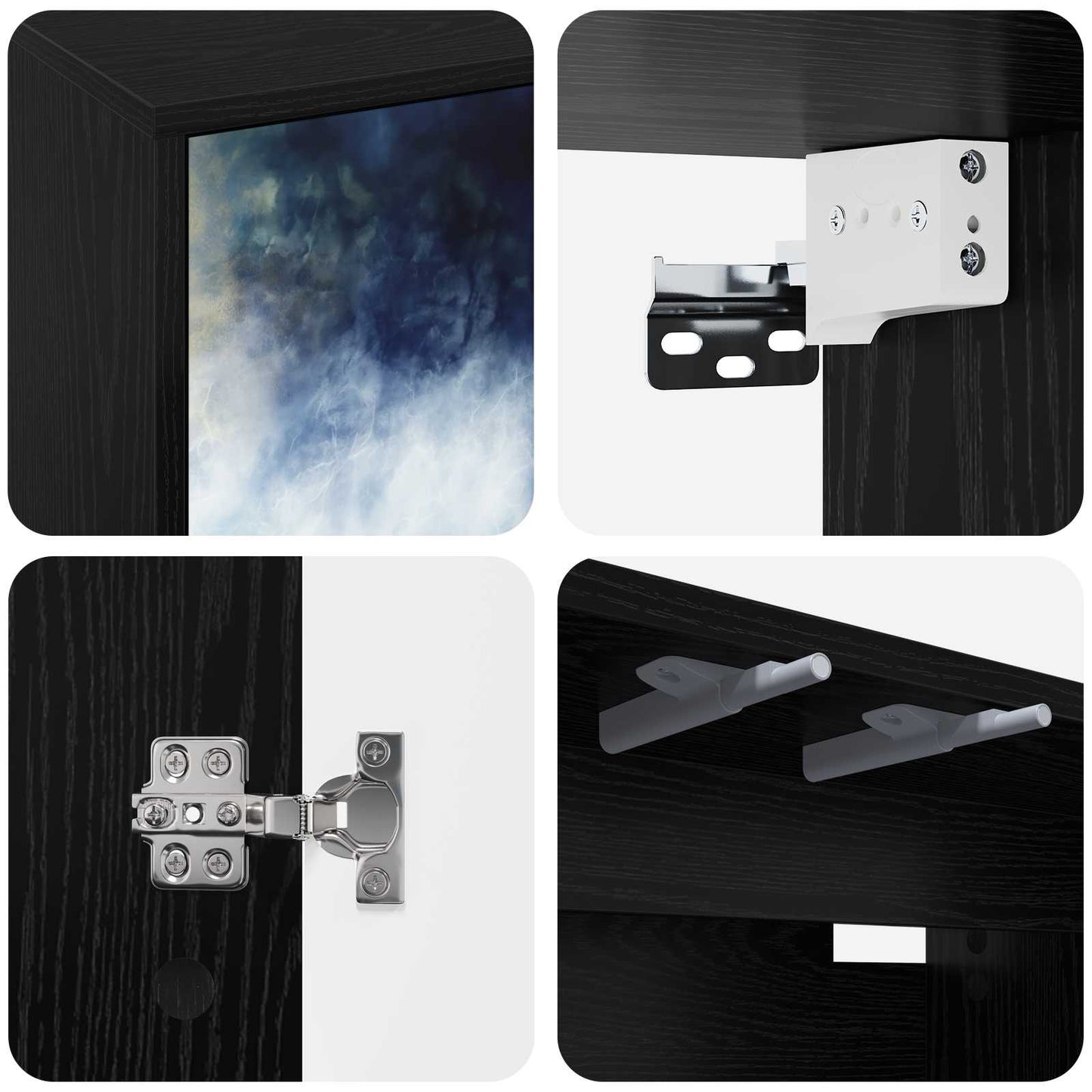 vidaXL TV Cabinet RAALTE 69 x 33 x 50.5 cm Black Oak Engineered Wood