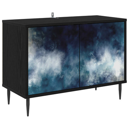vidaXL TV Cabinet RAALTE 69 x 33 x 50.5 cm Black Oak Engineered Wood