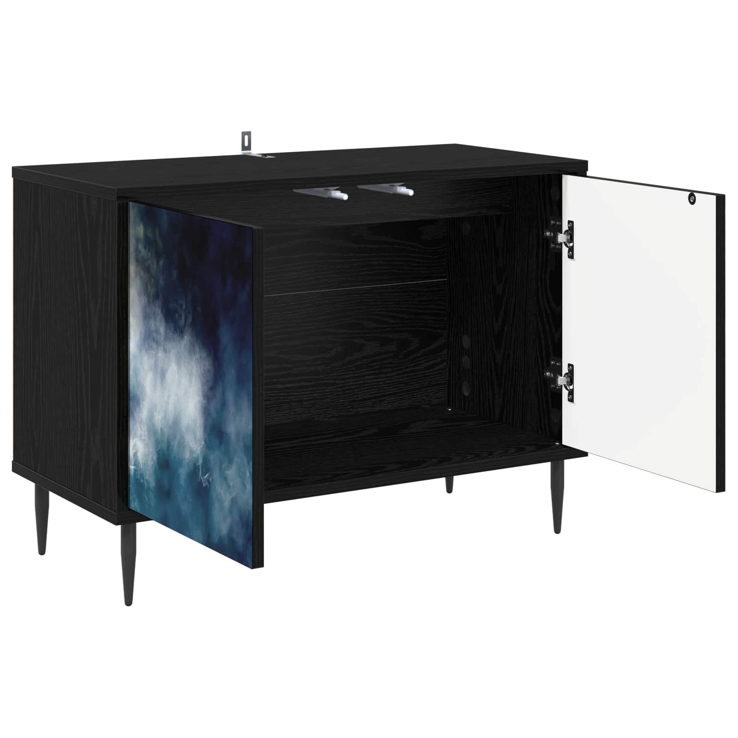 vidaXL TV Cabinet RAALTE 69 x 33 x 50.5 cm Black Oak Engineered Wood