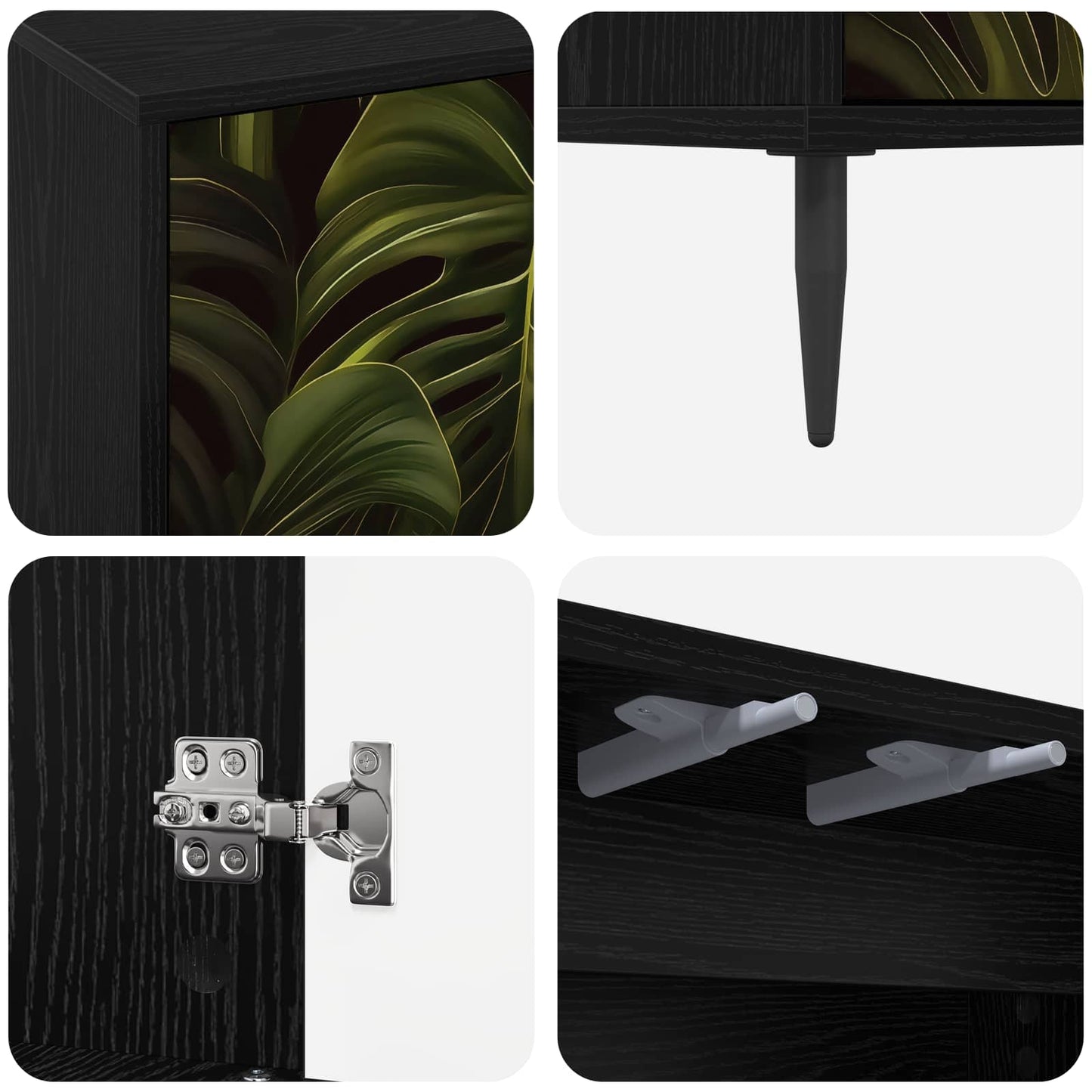 vidaXL TV Cabinet ELBURG 69 x 33 x 50.5 cm Black Oak Engineered Wood