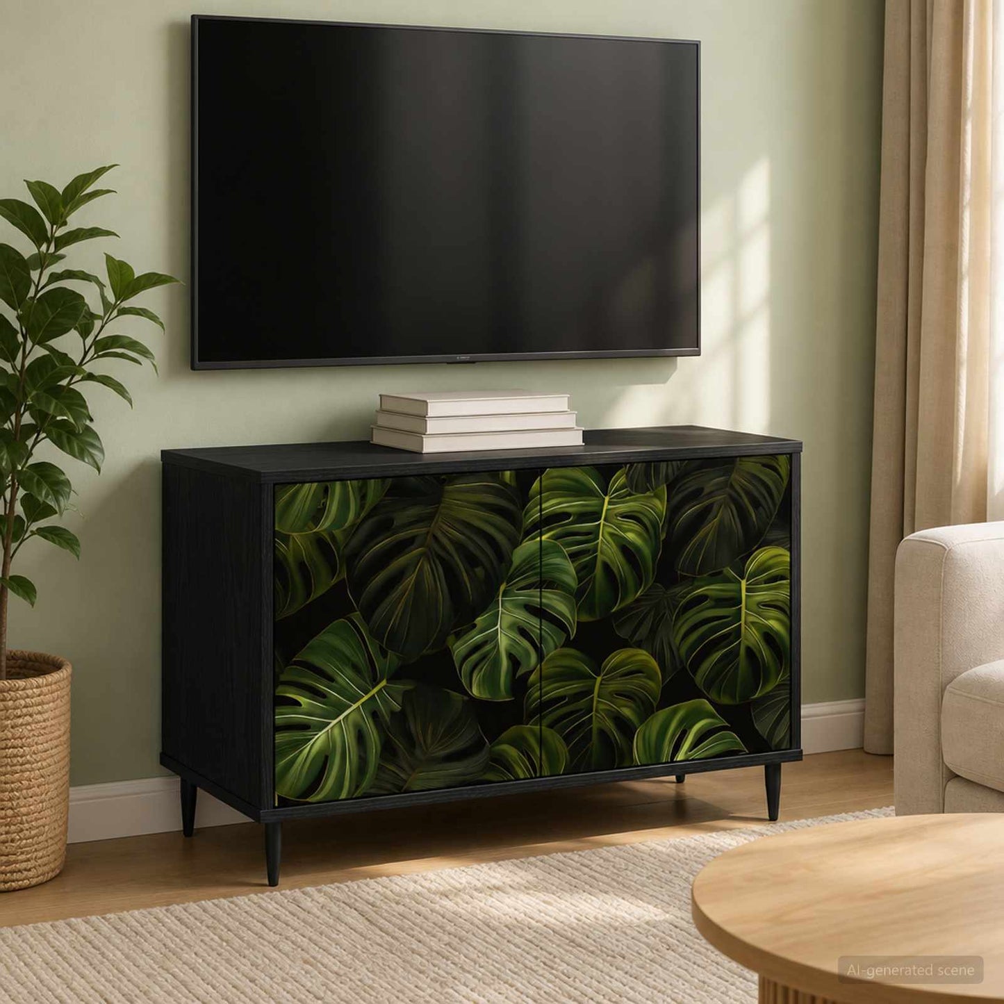vidaXL TV Cabinet ELBURG 69 x 33 x 50.5 cm Black Oak Engineered Wood