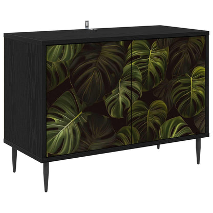 vidaXL TV Cabinet ELBURG 69 x 33 x 50.5 cm Black Oak Engineered Wood