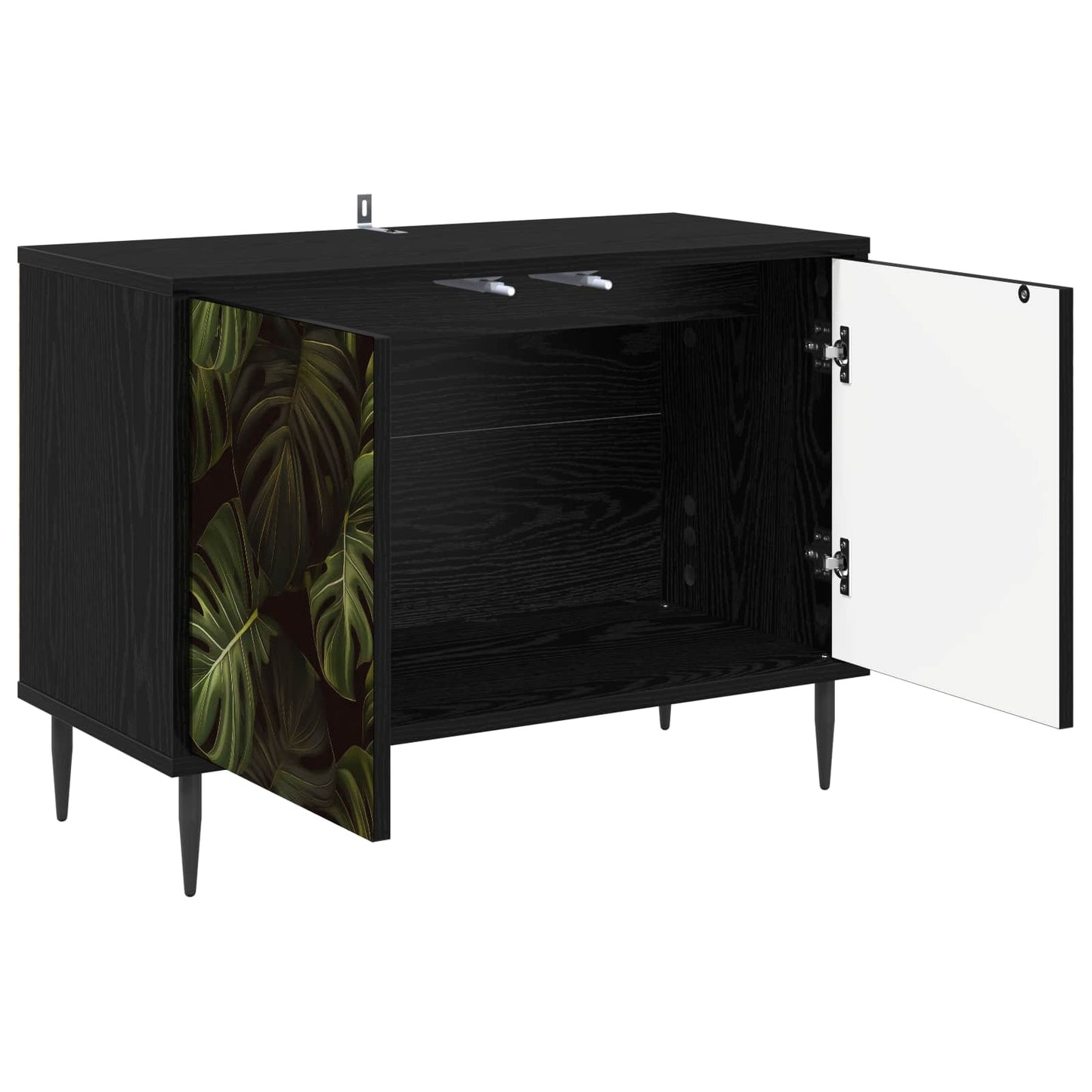 vidaXL TV Cabinet ELBURG 69 x 33 x 50.5 cm Black Oak Engineered Wood