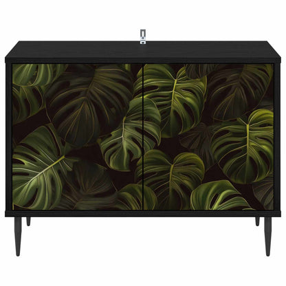 vidaXL TV Cabinet ELBURG 69 x 33 x 50.5 cm Black Oak Engineered Wood