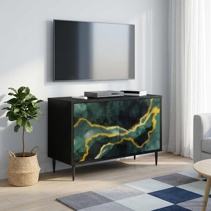 vidaXL TV Cabinet WIJHE 69 x 33 x 50.5 cm Black Oak Engineered Wood