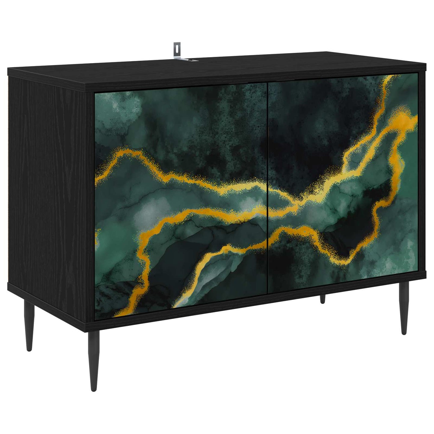 vidaXL TV Cabinet WIJHE 69 x 33 x 50.5 cm Black Oak Engineered Wood