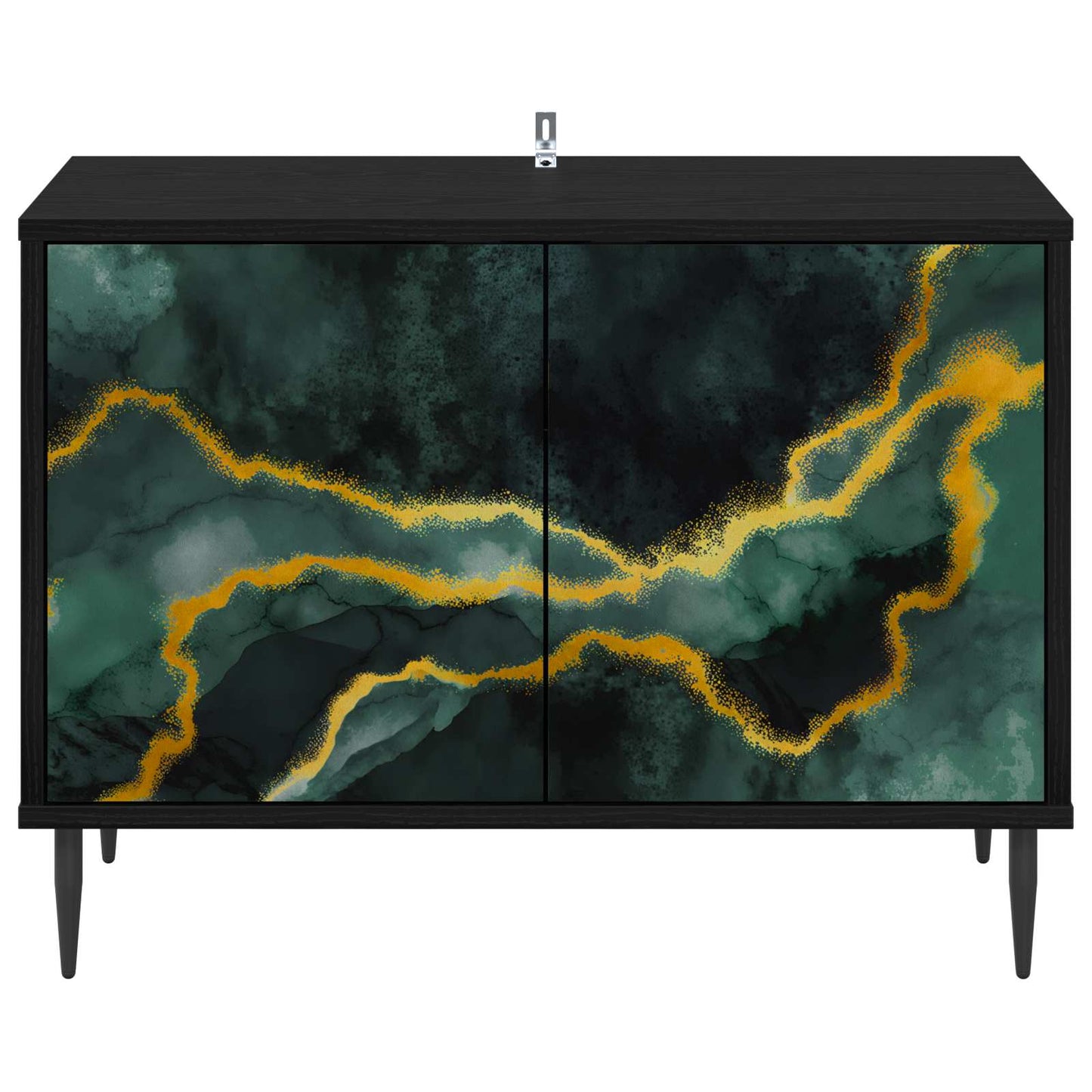 vidaXL TV Cabinet WIJHE 69 x 33 x 50.5 cm Black Oak Engineered Wood