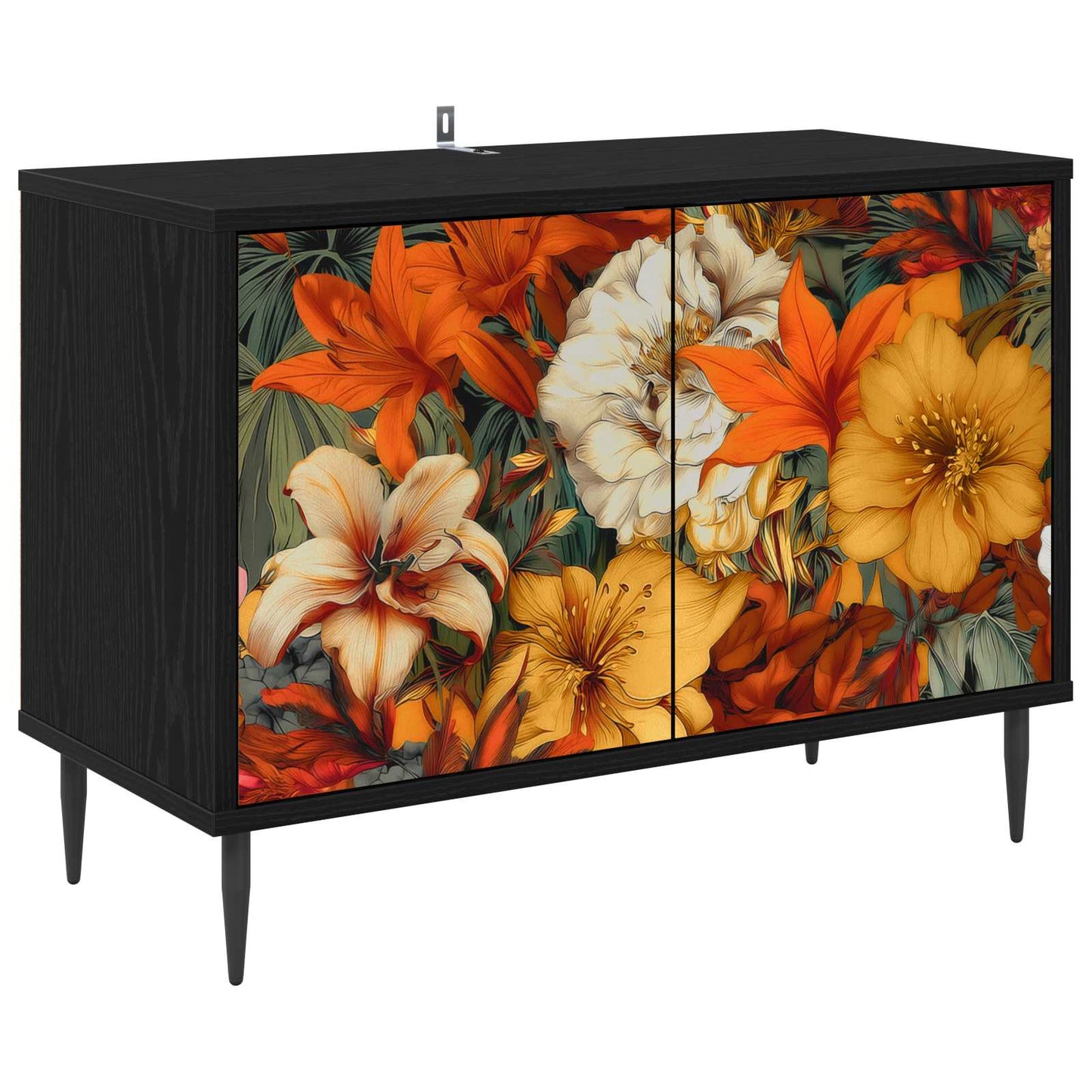 vidaXL TV Cabinet GENNEP 69 x 33 x 50.5 cm Black Oak Engineered Wood