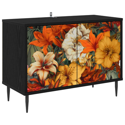 vidaXL TV Cabinet GENNEP 69 x 33 x 50.5 cm Black Oak Engineered Wood