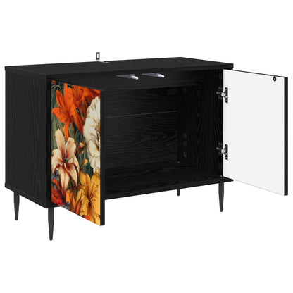 vidaXL TV Cabinet GENNEP 69 x 33 x 50.5 cm Black Oak Engineered Wood