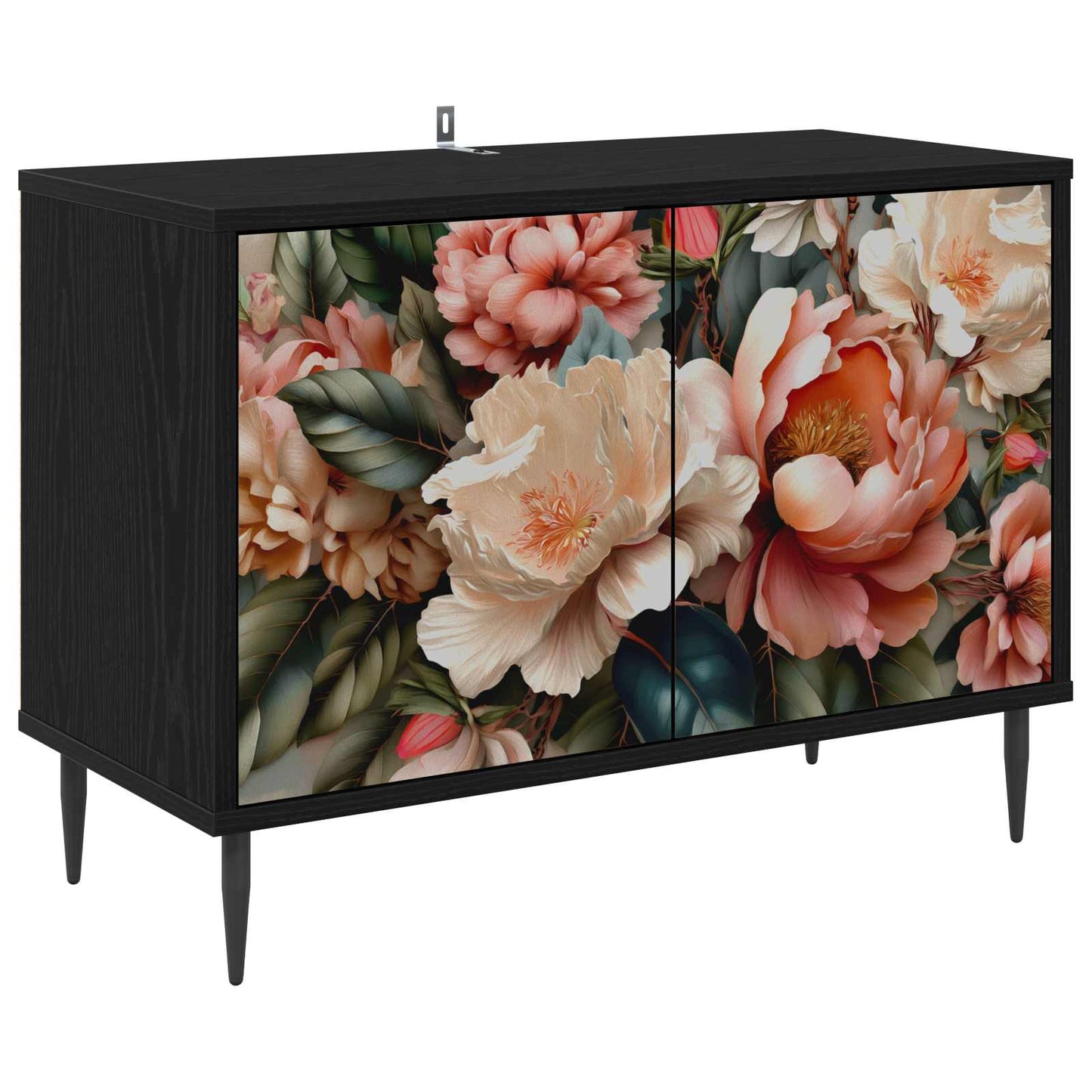 vidaXL TV Cabinet BORNE 69 x 33 x 50.5 cm Black Oak Engineered Wood