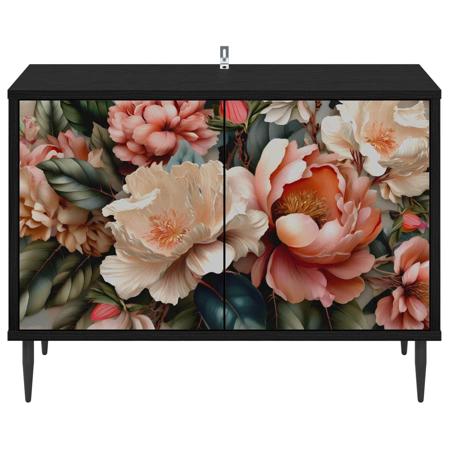 vidaXL TV Cabinet BORNE 69 x 33 x 50.5 cm Black Oak Engineered Wood