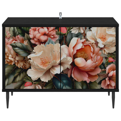 vidaXL TV Cabinet BORNE 69 x 33 x 50.5 cm Black Oak Engineered Wood
