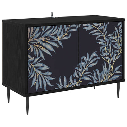 vidaXL TV Cabinet DOKKUM 69 x 33 x 50.5 cm Black Oak Engineered Wood