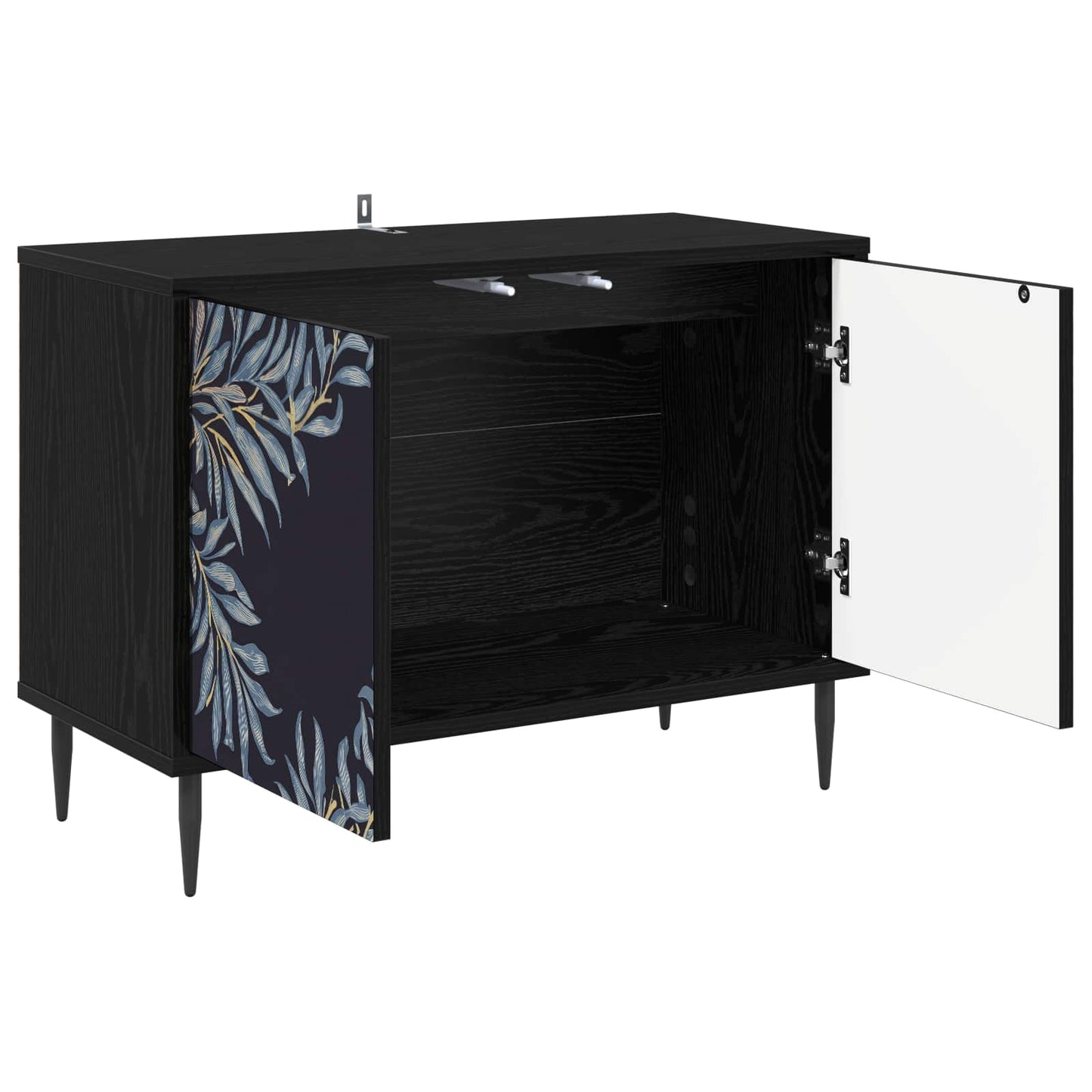 vidaXL TV Cabinet DOKKUM 69 x 33 x 50.5 cm Black Oak Engineered Wood