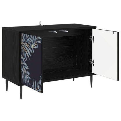 vidaXL TV Cabinet DOKKUM 69 x 33 x 50.5 cm Black Oak Engineered Wood