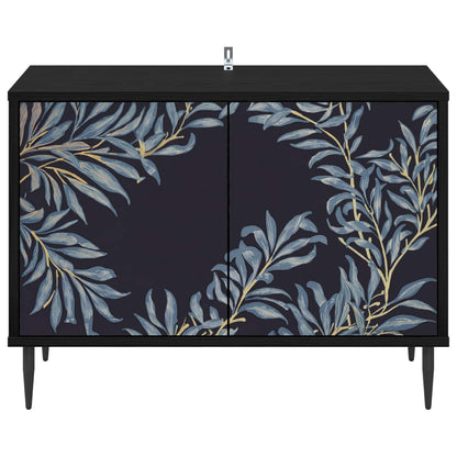 vidaXL TV Cabinet DOKKUM 69 x 33 x 50.5 cm Black Oak Engineered Wood