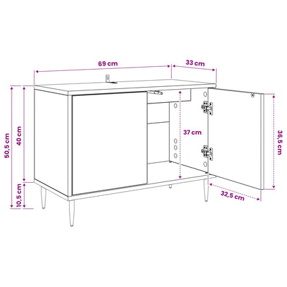 vidaXL TV Cabinet DOKKUM 69 x 33 x 50.5 cm Black Oak Engineered Wood