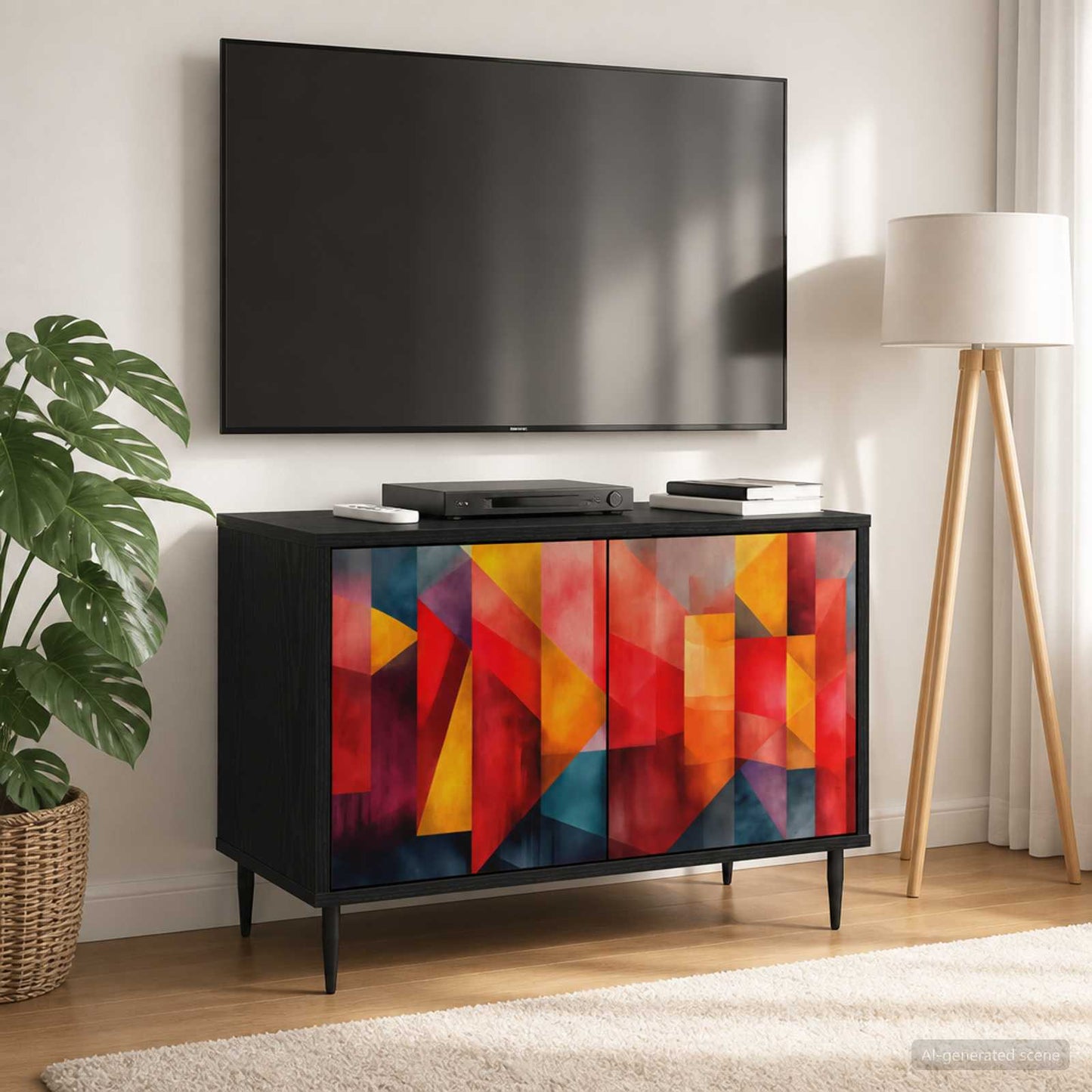vidaXL TV Cabinet HEESCH 69 x 33 x 50.5 cm Black Oak Engineered Wood