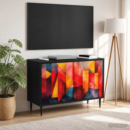 vidaXL TV Cabinet HEESCH 69 x 33 x 50.5 cm Black Oak Engineered Wood