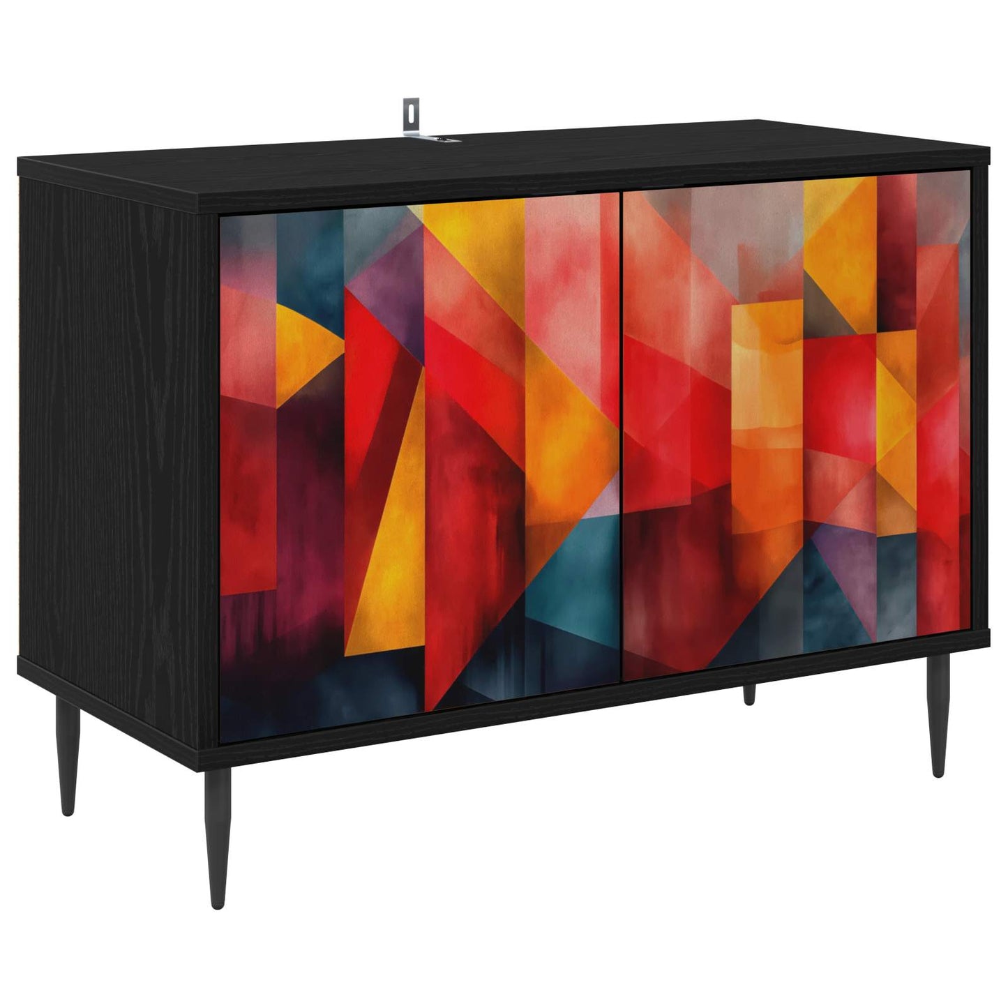 vidaXL TV Cabinet HEESCH 69 x 33 x 50.5 cm Black Oak Engineered Wood