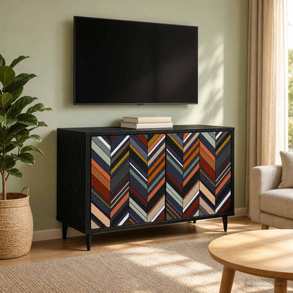 vidaXL TV Cabinet OMMEN 69 x 33 x 50.5 cm Black Oak Engineered Wood