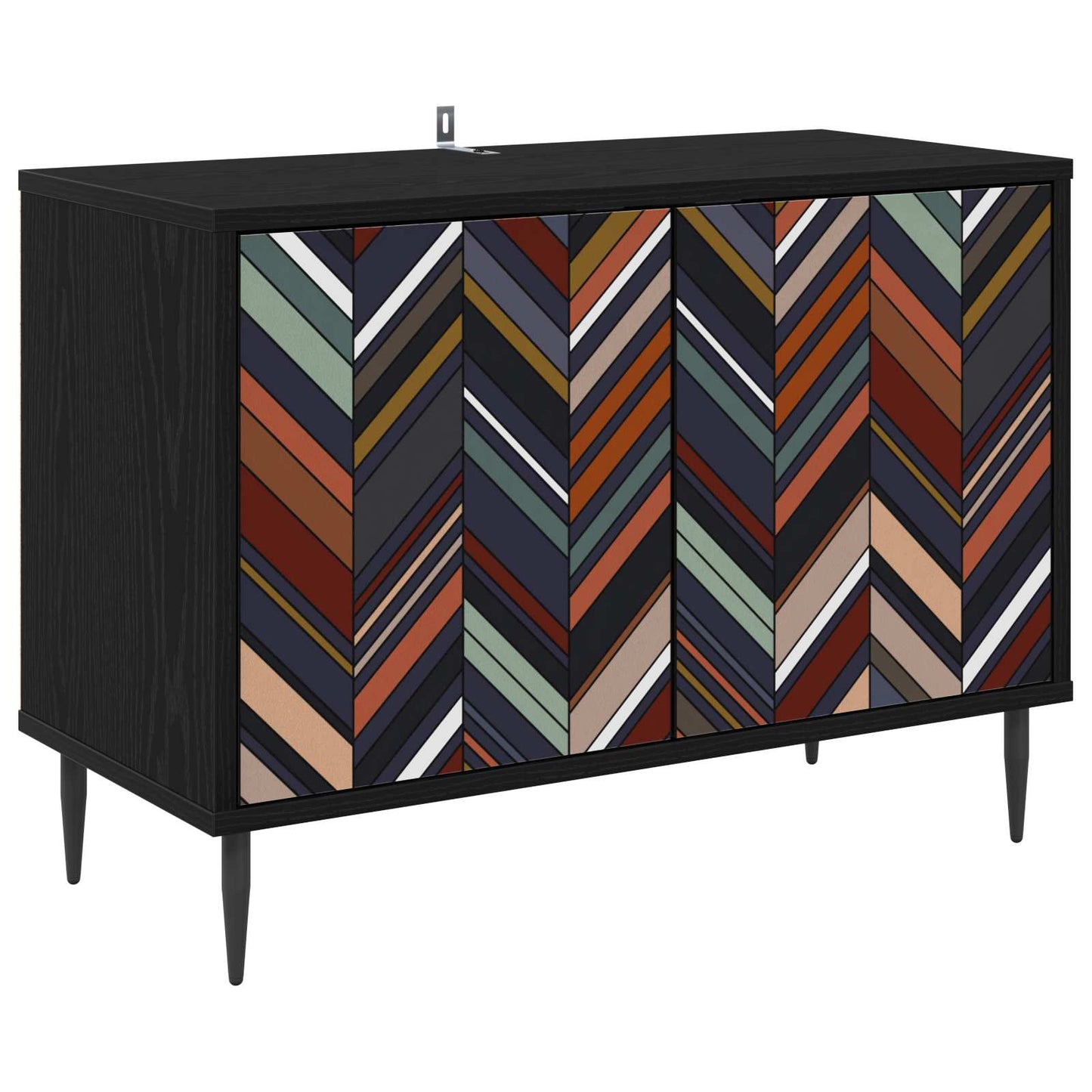 vidaXL TV Cabinet OMMEN 69 x 33 x 50.5 cm Black Oak Engineered Wood