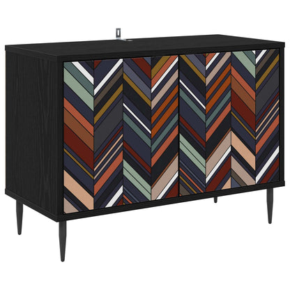 vidaXL TV Cabinet OMMEN 69 x 33 x 50.5 cm Black Oak Engineered Wood