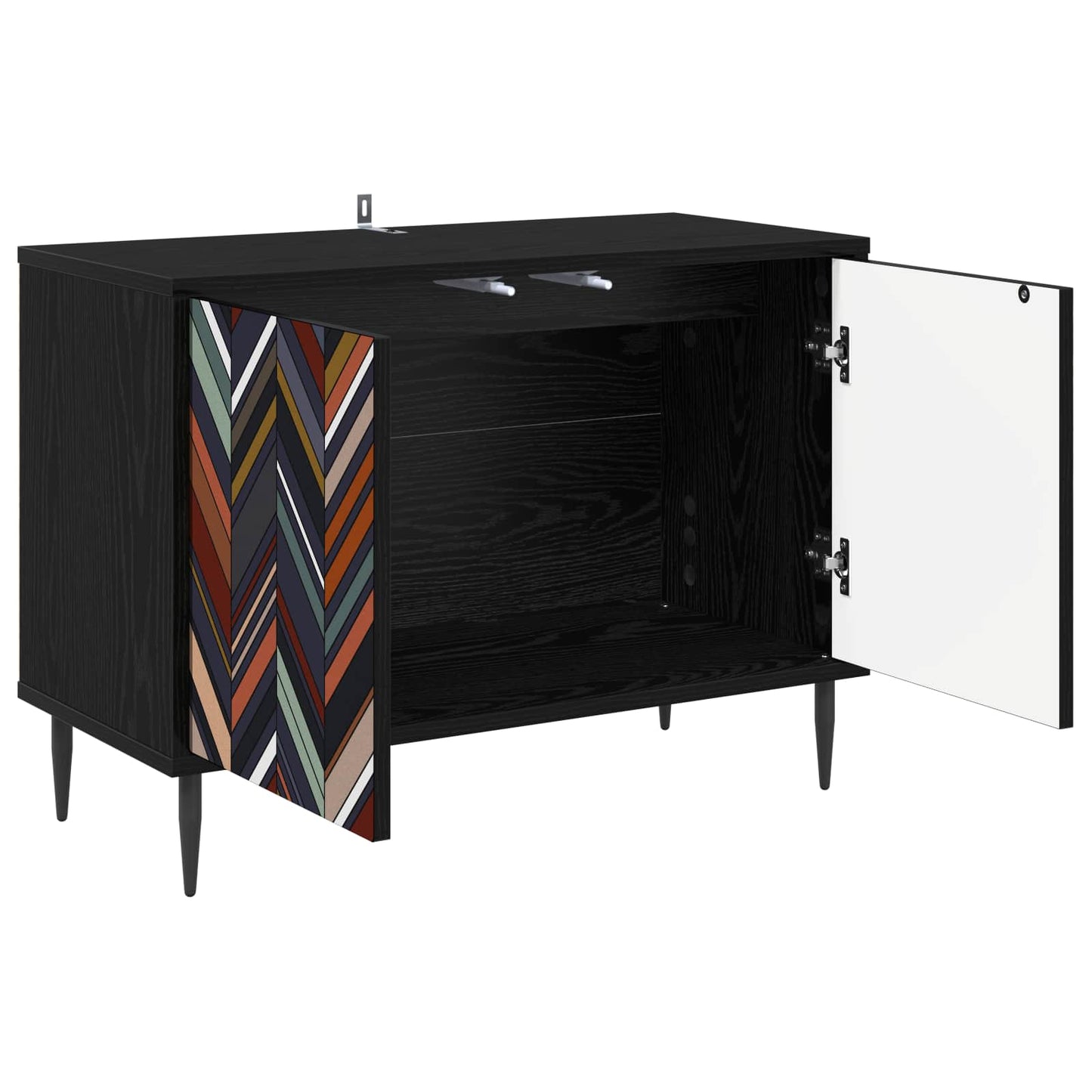 vidaXL TV Cabinet OMMEN 69 x 33 x 50.5 cm Black Oak Engineered Wood