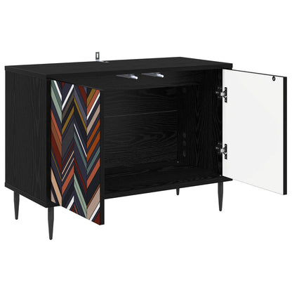 vidaXL TV Cabinet OMMEN 69 x 33 x 50.5 cm Black Oak Engineered Wood