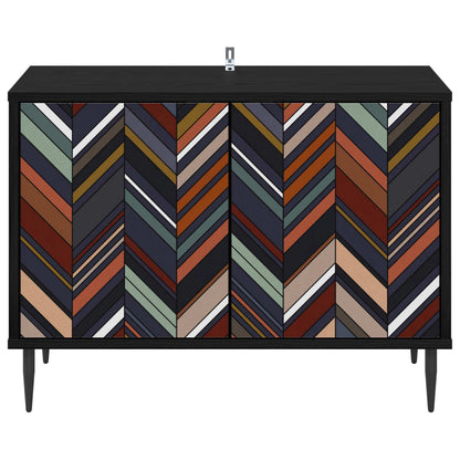 vidaXL TV Cabinet OMMEN 69 x 33 x 50.5 cm Black Oak Engineered Wood