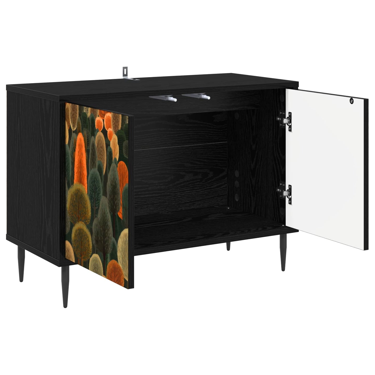 vidaXL TV Cabinet ZAANDAM 69 x 33 x 50.5 cm Black Oak Engineered Wood