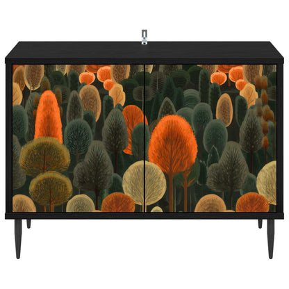 vidaXL TV Cabinet ZAANDAM 69 x 33 x 50.5 cm Black Oak Engineered Wood