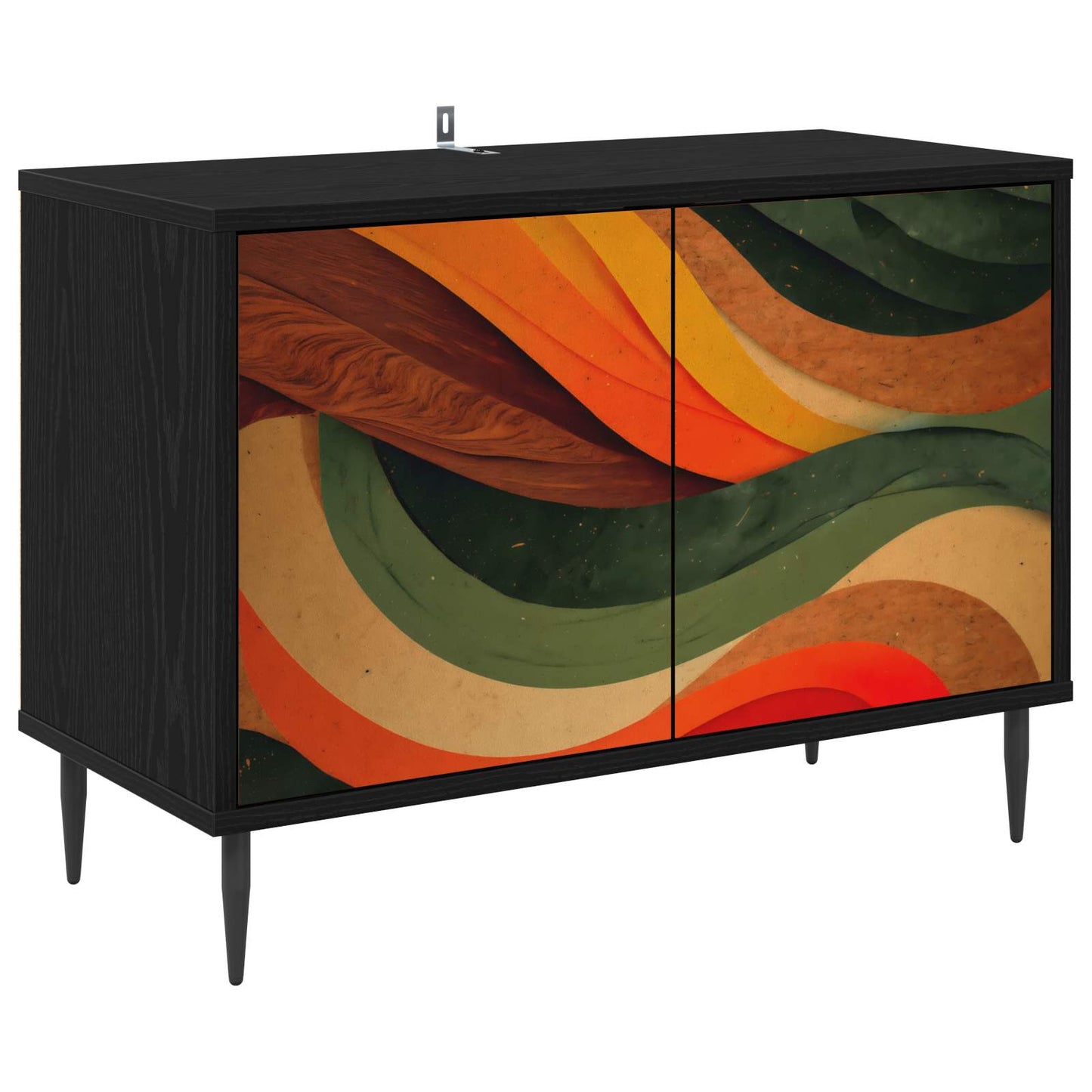 vidaXL TV Cabinet BONN 69 x 33 x 50.5 cm Black Oak Engineered Wood