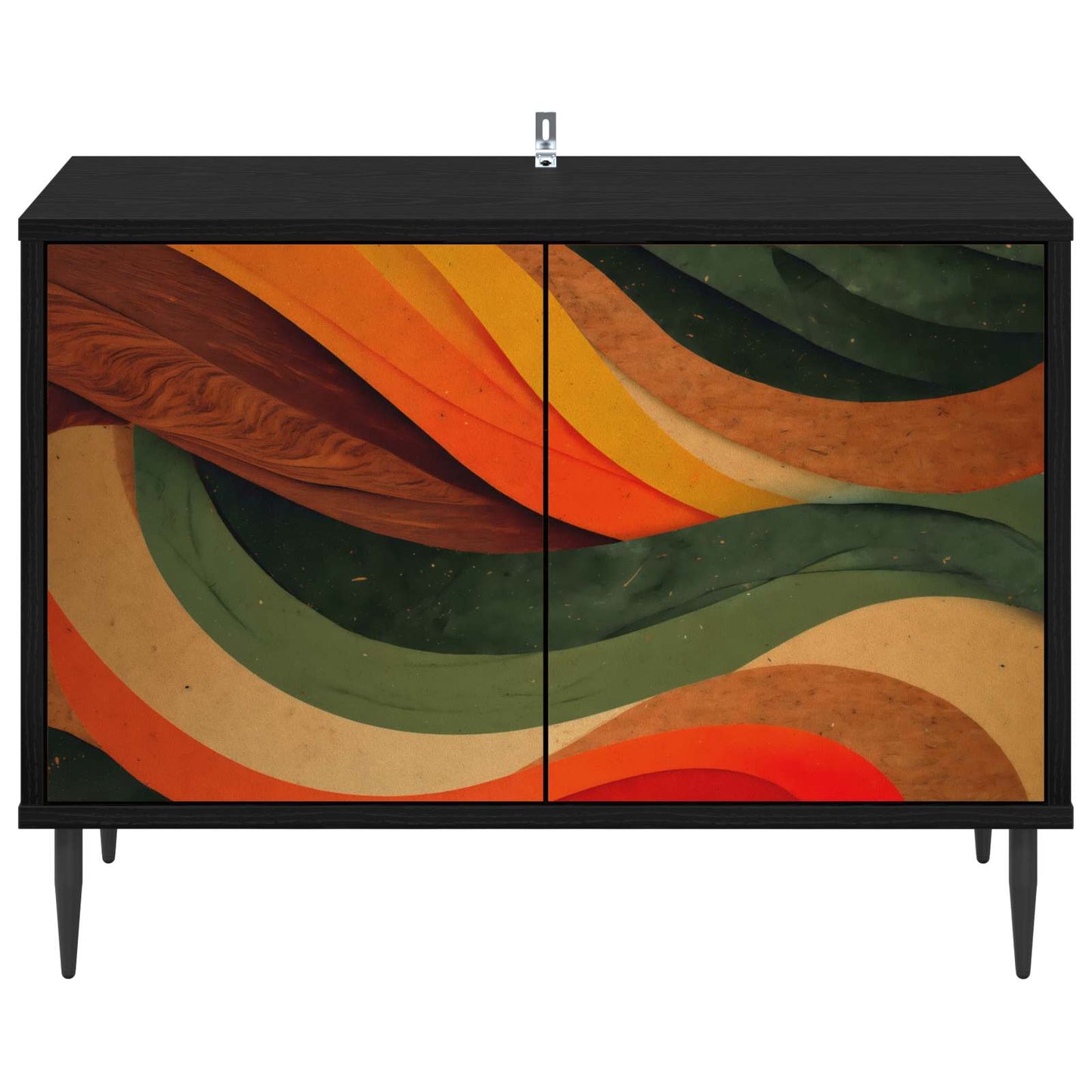 vidaXL TV Cabinet BONN 69 x 33 x 50.5 cm Black Oak Engineered Wood