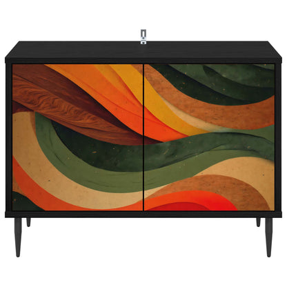 vidaXL TV Cabinet BONN 69 x 33 x 50.5 cm Black Oak Engineered Wood