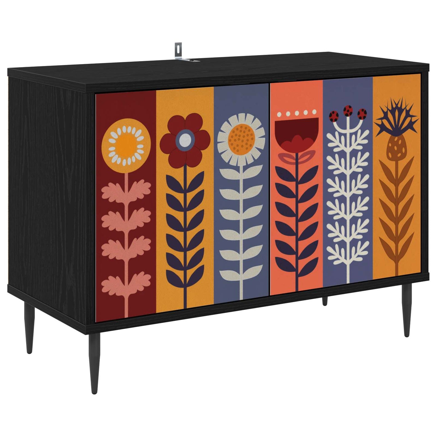 vidaXL TV Cabinet ESSEN 69 x 33 x 50.5 cm Black Oak Engineered Wood