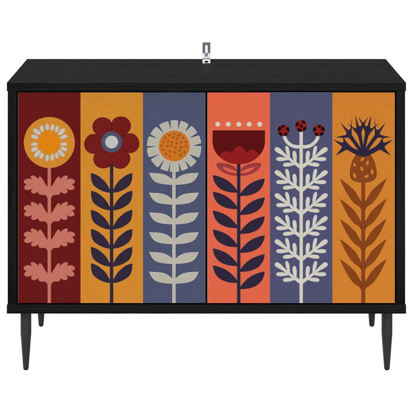 vidaXL TV Cabinet ESSEN 69 x 33 x 50.5 cm Black Oak Engineered Wood