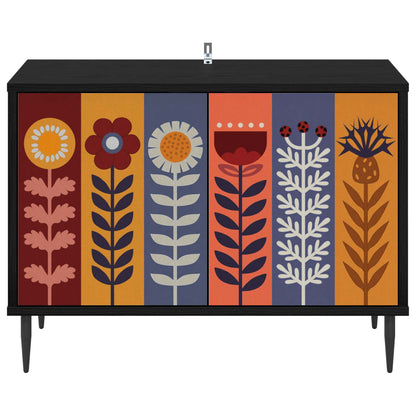vidaXL TV Cabinet ESSEN 69 x 33 x 50.5 cm Black Oak Engineered Wood