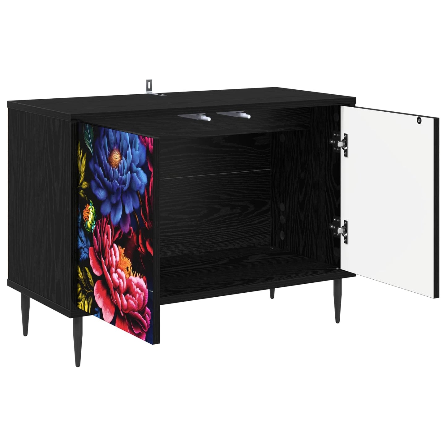 vidaXL TV Cabinet KIEL 69 x 33 x 50.5 cm Black Oak Engineered Wood