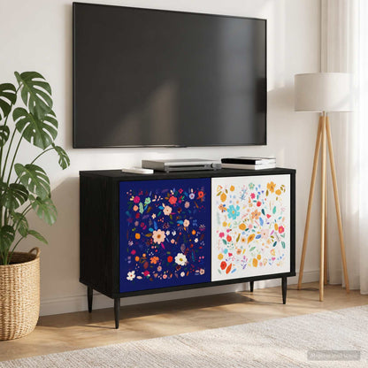 vidaXL TV Cabinet MAINZ 69 x 33 x 50.5 cm Black Oak Engineered Wood