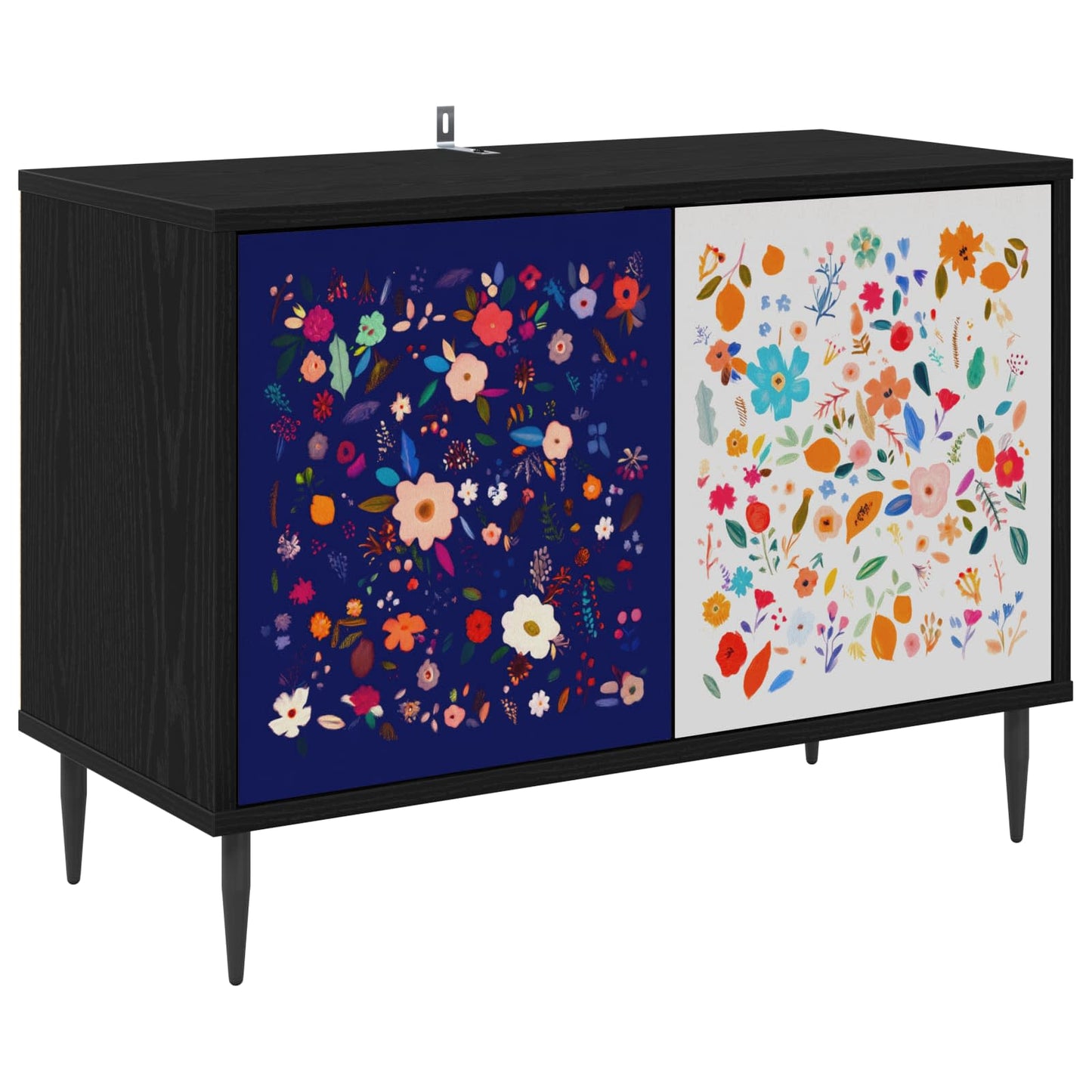 vidaXL TV Cabinet MAINZ 69 x 33 x 50.5 cm Black Oak Engineered Wood
