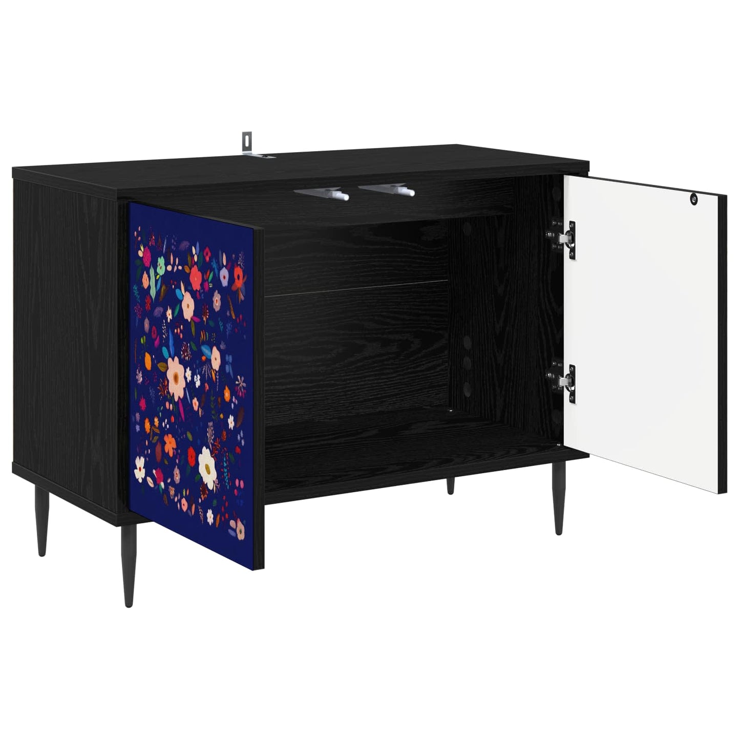 vidaXL TV Cabinet MAINZ 69 x 33 x 50.5 cm Black Oak Engineered Wood