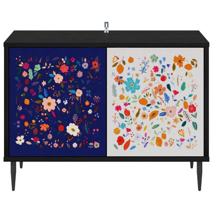vidaXL TV Cabinet MAINZ 69 x 33 x 50.5 cm Black Oak Engineered Wood
