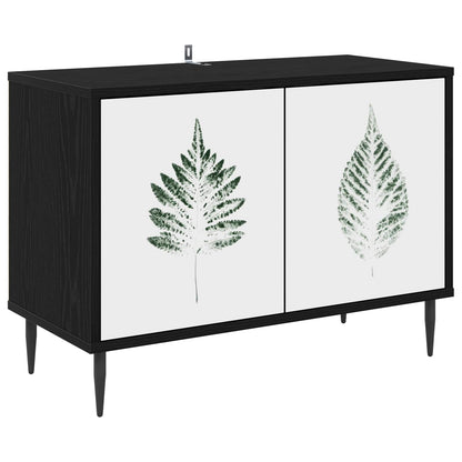 vidaXL TV Cabinet HANAU 69 x 33 x 50.5 cm Black Oak Engineered Wood