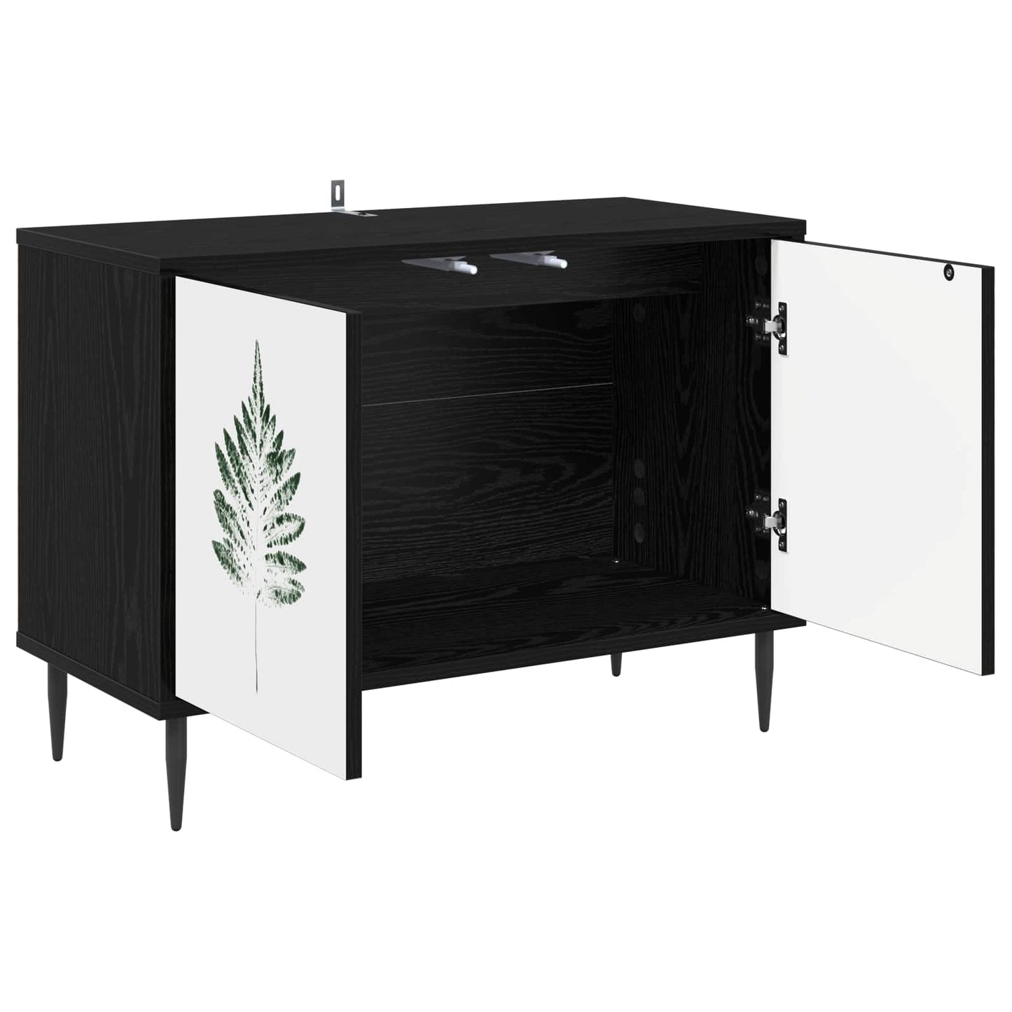 vidaXL TV Cabinet HANAU 69 x 33 x 50.5 cm Black Oak Engineered Wood
