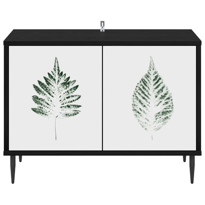 vidaXL TV Cabinet HANAU 69 x 33 x 50.5 cm Black Oak Engineered Wood