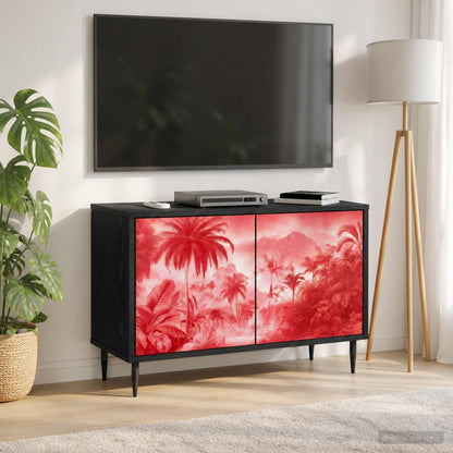 vidaXL TV Cabinet AACHEN 69 x 33 x 50.5 cm Black Oak Engineered Wood