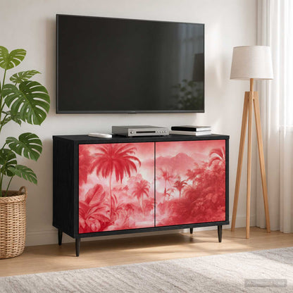 vidaXL TV Cabinet AACHEN 69 x 33 x 50.5 cm Black Oak Engineered Wood