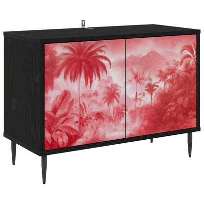 vidaXL TV Cabinet AACHEN 69 x 33 x 50.5 cm Black Oak Engineered Wood